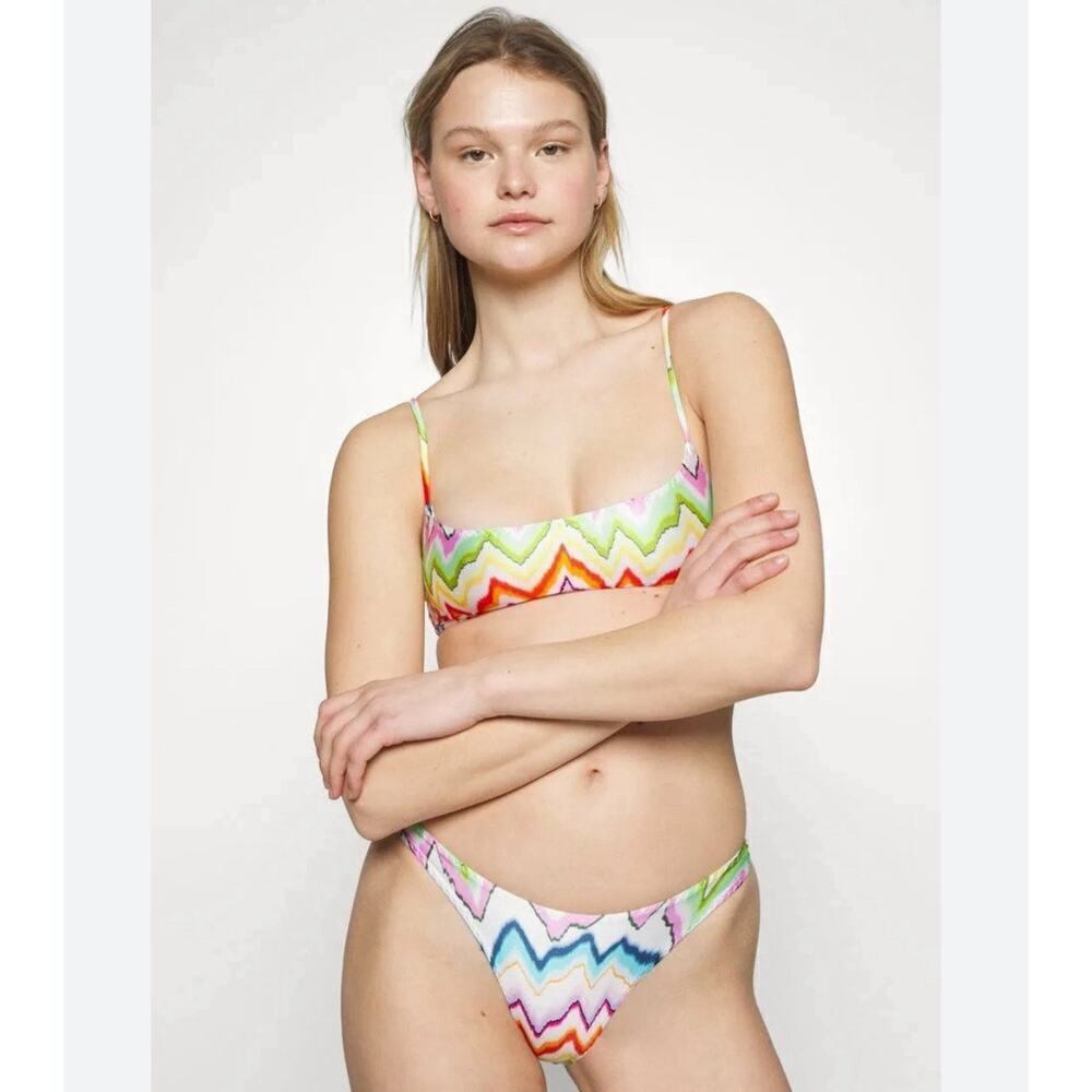 Missoni Bandeau Bikini Two Piece Bikini Set 44 L 8 Bathing Suit Swim NWT chevron - Picture 3 of 14